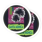 2x Vinyl Stickers Santa Monica USA Palm Vacation #59251