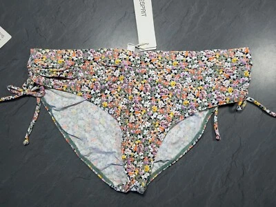 Esprit Dolans Floral Print Bikini Bottoms Briefs, Light Khaki Size 18 BNWT - Image 1 of 4