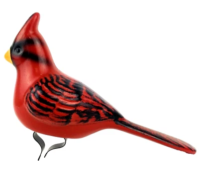 Roseville Ohio L&H Pottery Cardinal Red Bird Bath Clip On 1960s Vintage #B8 - Image 1 of 4