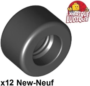 Lego 12x Tire Pneu 14mm D. x 9mm Smooth Small Wide Slick lisse noir/black 30028 - Picture 1 of 1