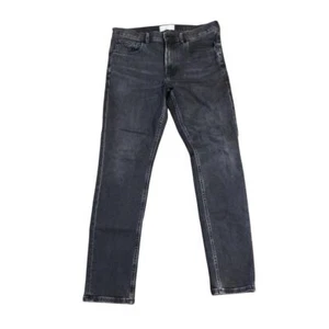 Everlane Slim Faded Black High Waist Whiskered Stretch Skinny Jeans Size 34x32 - Picture 1 of 4