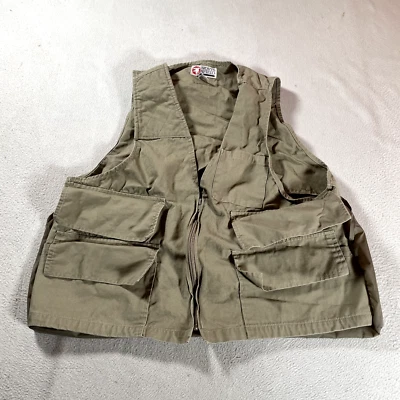 Vintage Sports Afield Fishing Vest Mens Large Tan Nylon Zip Up Hunt Fish Outdoor - Image 1 of 4