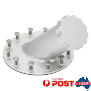 Aluminum 45 Degree 12 Bolt Flange Billet Fuel Cell Fast Fill Filler Neck Silver - Picture 1 of 6
