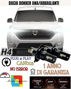 Lámparas H4 LED Dacia Dokker 8000 Lumen Cruce Carretera Xenón - Imagen 1 de 2
