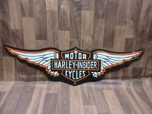 Porcelain Harley Insider Enamel Metal Sign Plate Size 36" x 10" Inches. - Picture 1 of 5