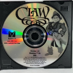 Captain Claw Version 1.0 Windows 95 DVD Disc Only No Box No Manual 1997 Rare - Afbeelding 1 van 5