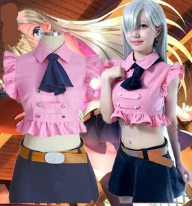 The Seven Deadly Sins Elizabeth Liones Cosplay Summer Dress Girls Pink Dress - Picture 1 of 9