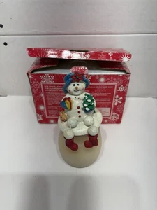 SNOWMAN holiday Candle Jar. Jolly People Mr. Snowman. New - Picture 1 of 9