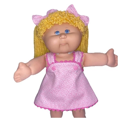 Handmade Cabbage Patch Kids Dress And Panties, Hair Bows Fits 16 -18” Dolls  - Image 1 of 4