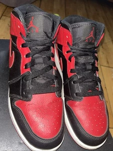 nike air jordan 1 mid black gym red white mens size 6 UK Boxed - Picture 1 of 6