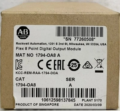 New Sealed Allen Bradley 1794-OA8 / A Flex I/O 8pt Digital Output Model 1794OA8 - Image 1 of 4