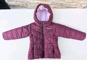 Columbia Toddler Girls 3T Hooded Eggplant Purple Warm Winter Coat Jacket - Imagen 1 de 9