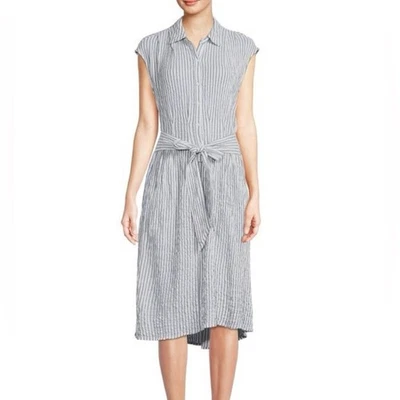 Max Studio Algodón Gorra Manga Rayas Camisa Vestido Talla Grande Foto 1 de 4