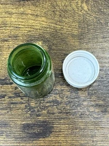 Antiguo, verde, cilindro, botella de medicina palacio farmacia Sylacauga, Alabama - Imagen 1 de 7
