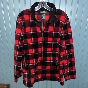 lauren ralph lauren Women’s Large Fleece Plaid Jacket Pull Over Long Sleeve - Picture 1 of 12