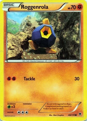 Roggenrola 48/119 XY - Phantom Forces Common - LP - Image 1 of 2