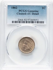 1862 Indian Cent - Civil War Issue - PCGS AU Details - LOOKS FULLY UNCIRCULATED! - Picture 1 of 2