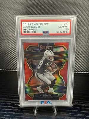 2019 Panini Select - Concourse Josh Jacobs #81 Red Prizm /99 (RC) - Image 1 of 2