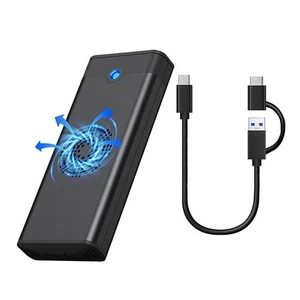 2X(M.2 NVME NGFF Dual Protocol External SSD Enclosure Adapter with Cooling2313 - Afbeelding 1 van 6