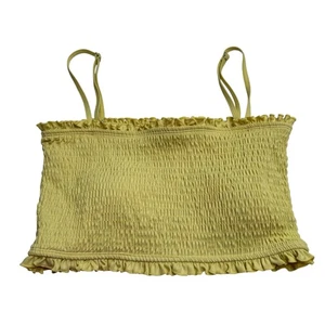KORTNI JEANE Amarillo Calado Bandeau Bikini Traje de Baño Top Para Mujer Talla Mediana - Imagen 1 de 6