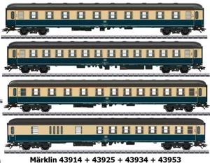 MÄRKLIN 43914+42925+43934+43953 4 vagones de tren / IC DB época 4 NUEVO EMBALAJE ORIGINAL 1:87 - Imagen 1 de 5