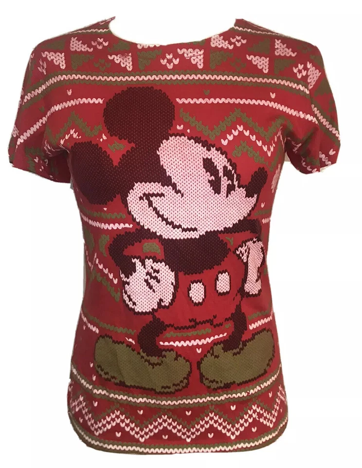 Disneyland Resort Walt Disney World Navidad Mickey Mouse Camiseta Roja Talla M Foto 1 de 4