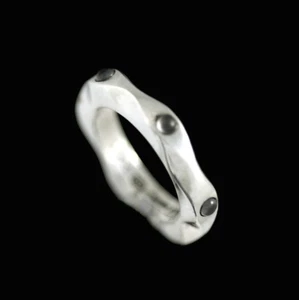 Georg Jensen. Sterling Silver Ring with grey moonstones #261 - Mirror - Picture 1 of 3