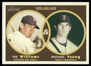 Ted Williams/Michael Young Boston Red Sox/Texas Rangers #TN2 2006 Baseball Card - Picture 1 of 2