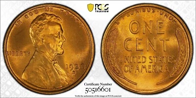 1938-D Superb Gem BU Lincoln Cent ~ PCGS MS67+RD ~ TrueView - Image 1 of 3