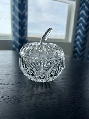 Caixa de maçã vintage Gorham corte Althea cristal com tampa tigela de açúcar - Imagem 1 de 4