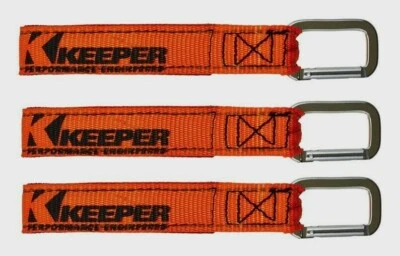 3 ~ Keeper Wrap-It-Up ORANGE BUNDLING STRAP UV Resist Waterproof Carabiner 05268