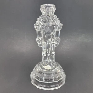 Lead Crystal Nutcracker Toy Soldier Candlestick Holder Princess House Christmas  - Picture 1 of 8