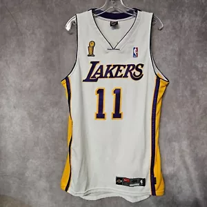 2004 Nike Authentic Los Angeles Lakers Karl Malone 11 NBA Finals Jersey Men 44 L - Picture 1 of 10