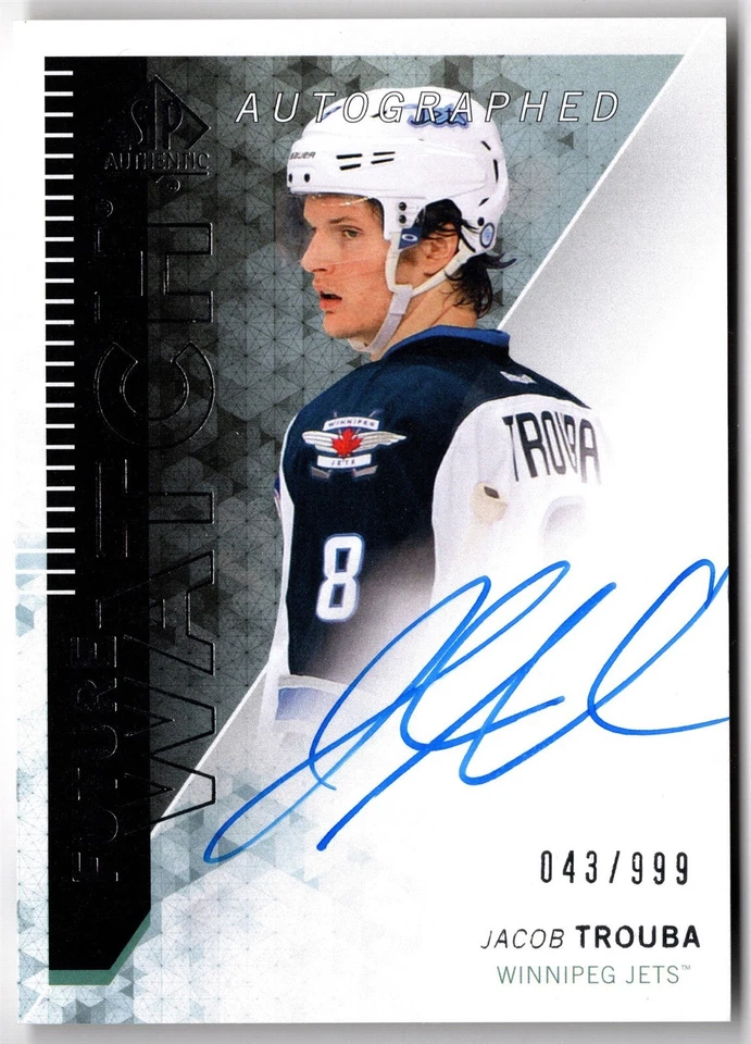 2013-14 UD SP Authentic Future Watch Auto JACOB TROUBA 313 /999 Winnipeg Jets RC - Image 1 of 1