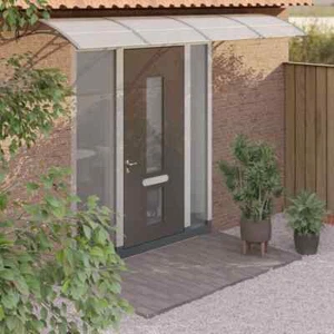 Door Canopy Grey 400x100 cm Polycarbonate vidaXL - Picture 1 of 6