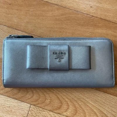 PRADA long wallet Saffiano ribbon Direct from JAPAN  - Image 1 of 4