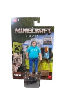 Minecraft Movie Steve 4" Figur mit Zubehör Eisenschwert Hühnerbein Schulranzen - Bild 1 von 4