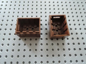 Lego 2 x pudełko pudełko pudełko pudełko z uchwytami 30150 3x4x2 stare brązowe 5986 5948 5987 7419 - Zdjęcie 1 z 1