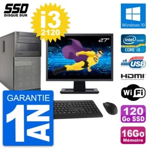 PC tour DELL 390 MT Bildschirm 27 " i3-2120 RAM 16Go SSD 120Go HDMI Windows 10 - Bild 1 von 6