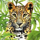 (2) Two Paper Lunch Napkins for Decoupage/Mixed Media - Tropical Leo cheetah cat