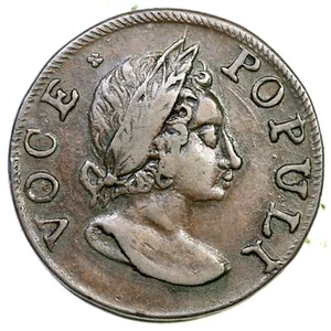 1760 N-15 R-4 Voce Populi Colonial Copper Coin - Picture 1 of 2