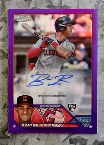 #AC-BR Brayan Rocchio - Actualización cromada Topps 2023 - Refractor púrpura - Imagen 1 de 2