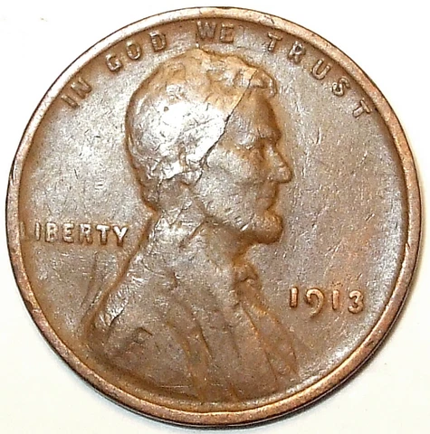 1913 Lincoln Wheat Cent *** MAJOR CRACK ERROR***.Semi-key. Copper L@@K!!! Cover