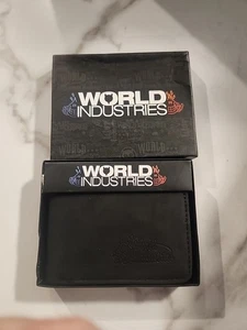 World Industries Wallet Black New In Box Pressed Leather Checkerboard Inside - Picture 1 of 12