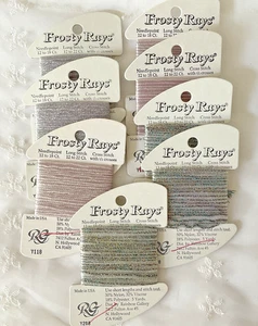 Rainbow Gallery Thread Frosty Rays Lot of 8 Metallic Assted Colors Silver Purple - Picture 1 of 3