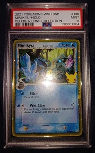 Mimikyu Delta Species Holo SWSH136 Sword & Shield Promo Card PSA 9 - Picture 1 of 2
