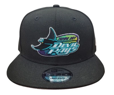 New Era 9Fifty MLB Tampa Bay Devil Rays Cooperstown Custom Blck Snapback - OSFA - Image 1 of 3