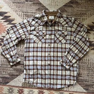 Legendary Whitetails Shirt Mens XLT Orange Blue Plaid Flannel Corduroy Accents - Picture 1 of 20