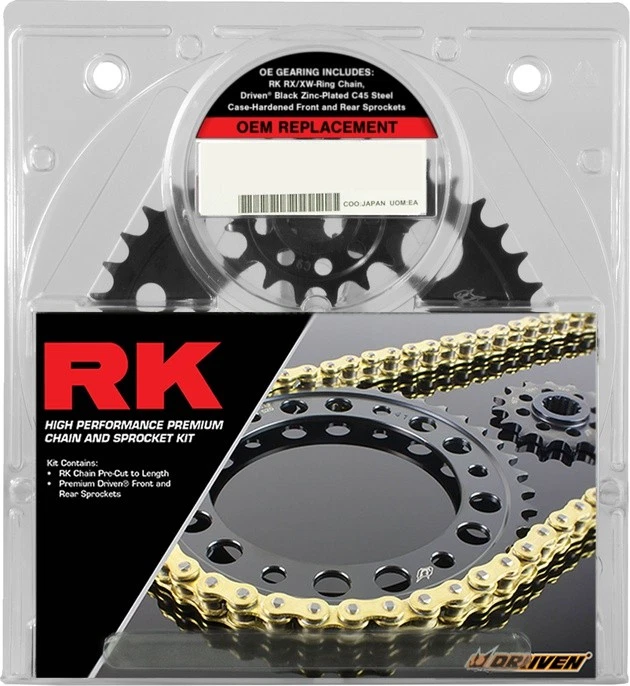 Kit de cadena y piñón de repuesto RK 520 negro/dorado para Kawasaki Ninja ZX-4RR Foto 1 de 1
