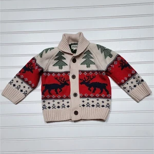 Maglione cardigan Hatley ragazzo vacanza alce collo sciallato - Foto 1 di 5